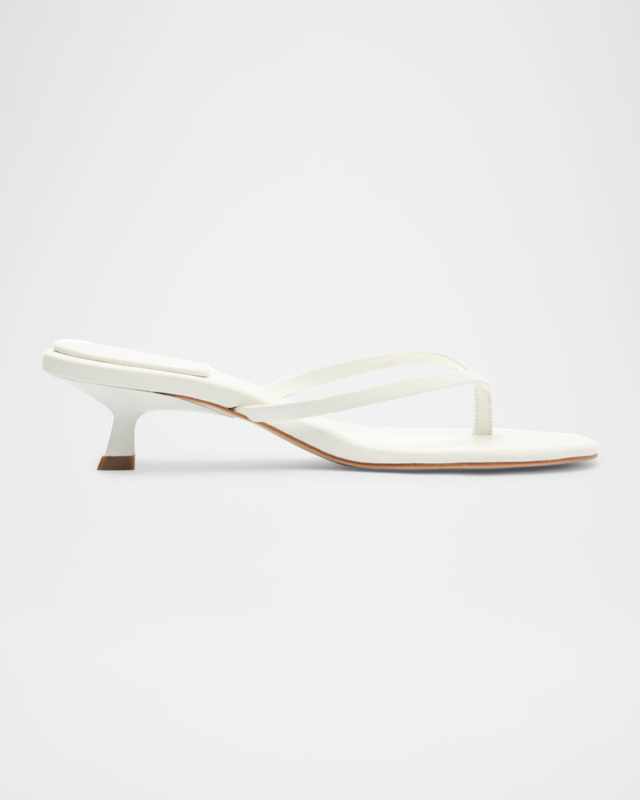 Carolyn Leather Thong Kitten Sandals